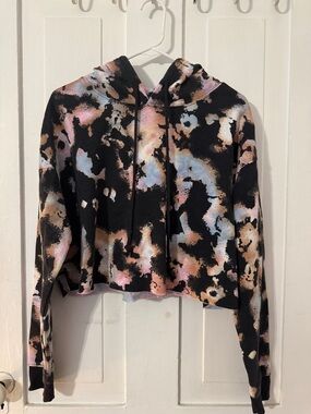 wild fable Black Tie-Dye Hoodie with Pink, Blue & Tan Splashes